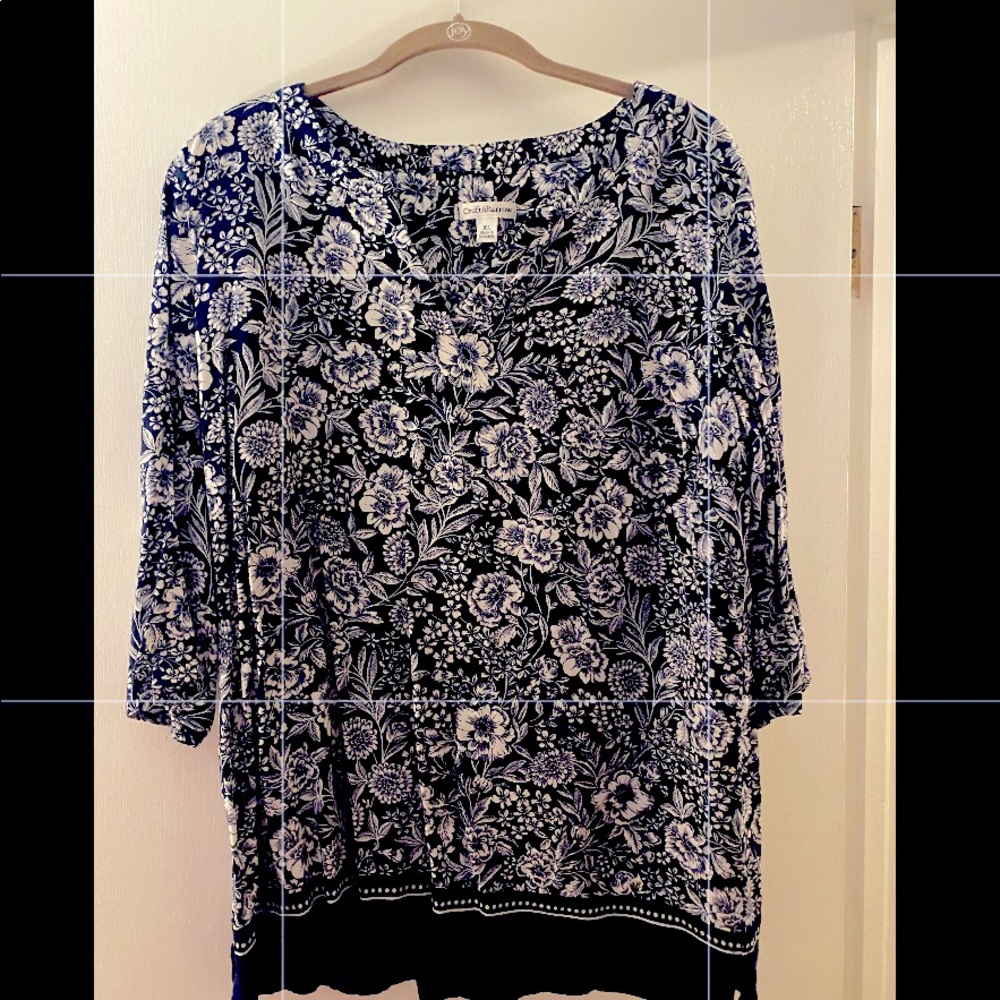Croft&Barrow, Navy blue floral shirt. Size:XL